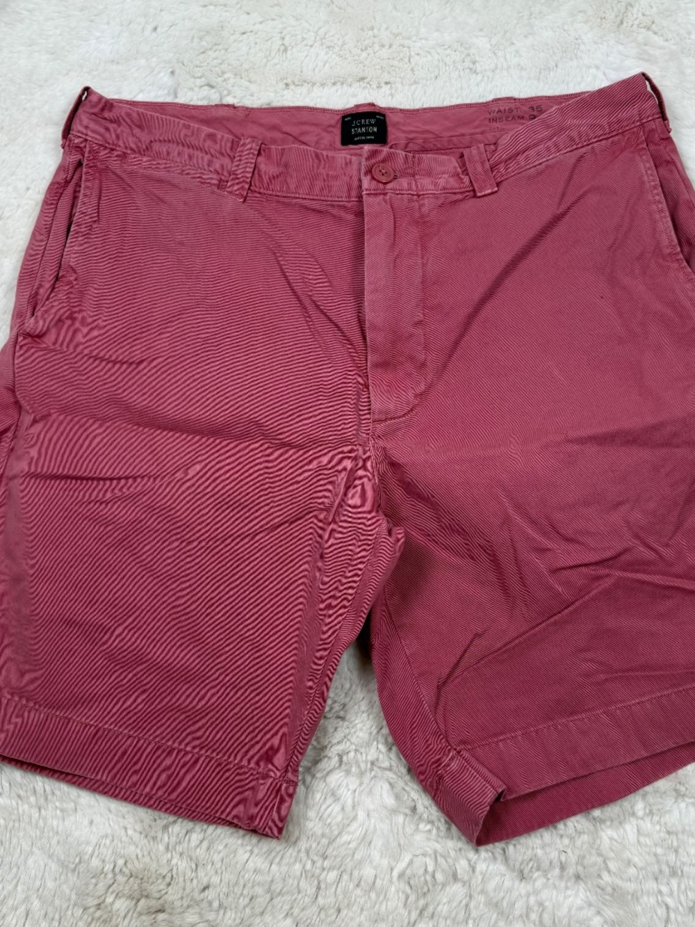 J. Crew Stanton Cotton Twill Shorts Red Inseam 9" Men's Waist Size 35